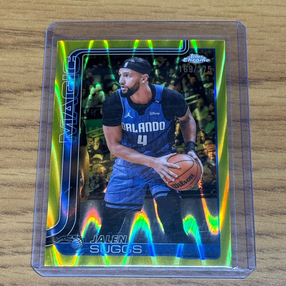 Topps White Blue Chrome Jalen Suggs Orlando Magic Card (Back)